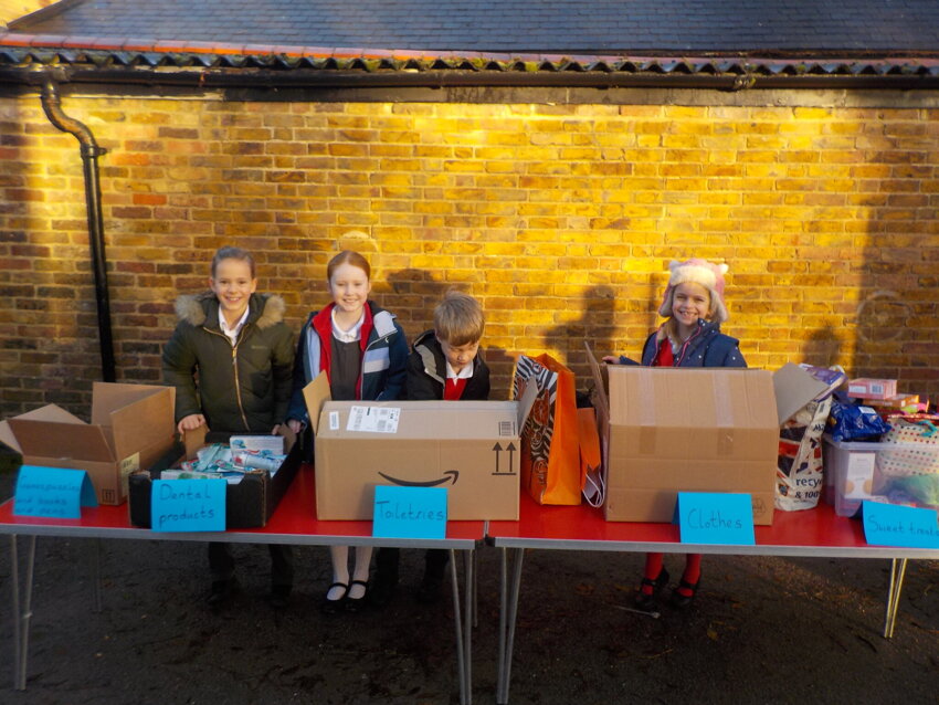Image of TSS School support the Christmas boxes for the Windsor Homeless Community