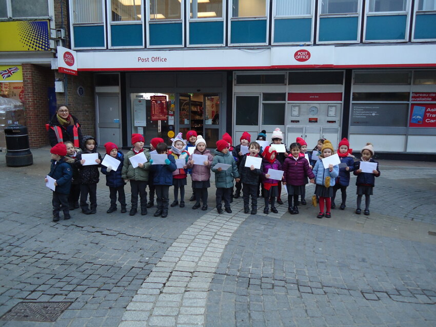 Image of Reception Class Visit the Post Office