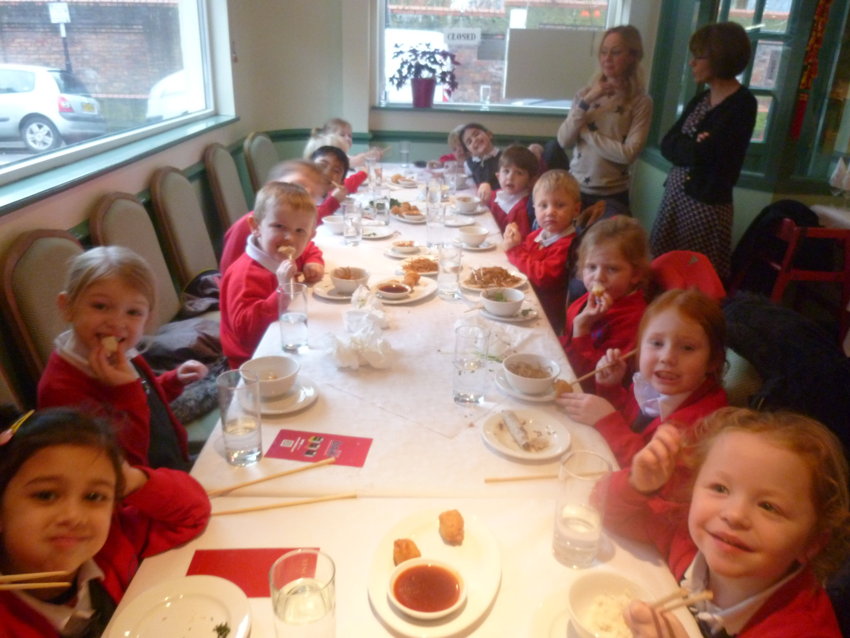 Image of Reception Class visit the Hong Kong Restaurant to celebrate Chinese New Year